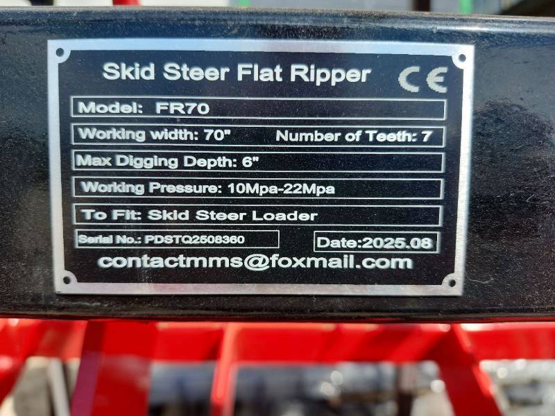 Skid Steer Flat Ripper | Model CKFR70