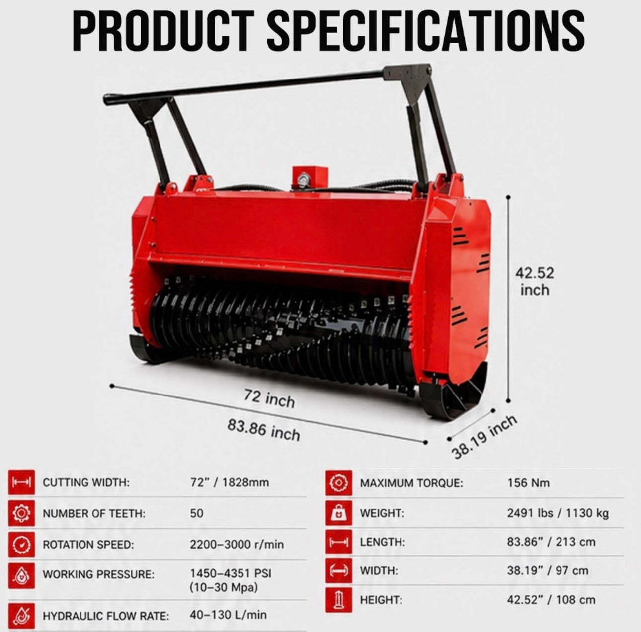 Giyi 72” pro mulcher