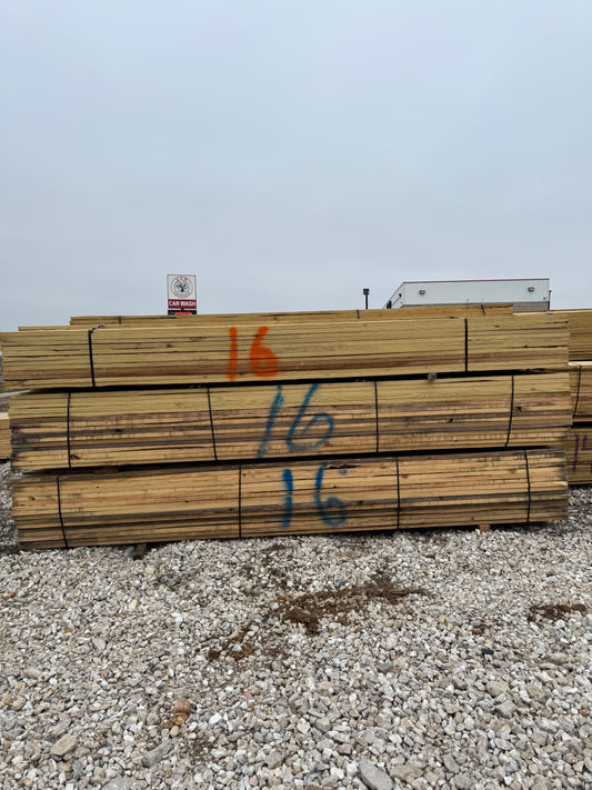 2"x8"x16" #2 Treated Yellow Southern Pine Bundle -- Discounted